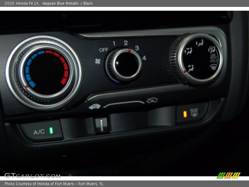 Aegean Blue Metallic / Black 2015 Honda Fit LX