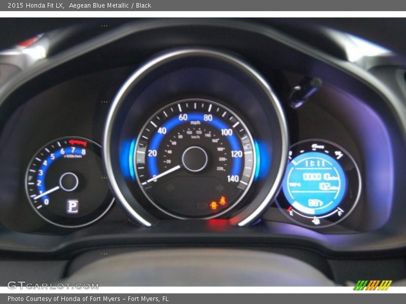 Aegean Blue Metallic / Black 2015 Honda Fit LX