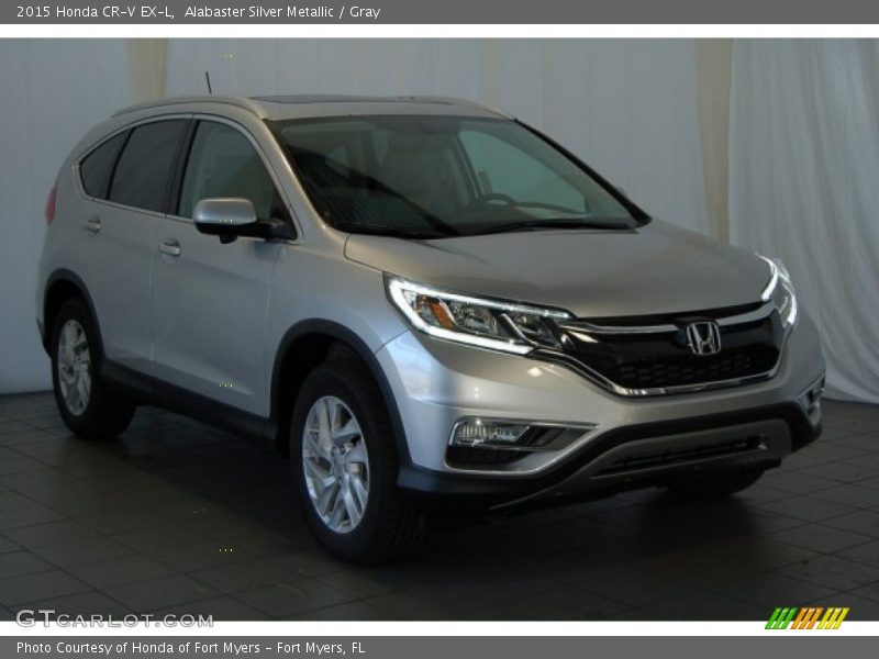 Alabaster Silver Metallic / Gray 2015 Honda CR-V EX-L