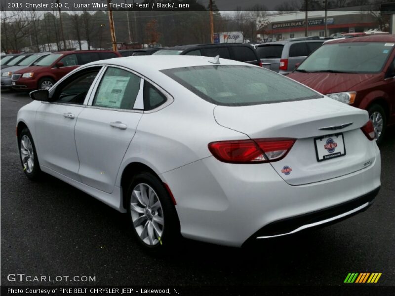 Lunar White Tri-Coat Pearl / Black/Linen 2015 Chrysler 200 C