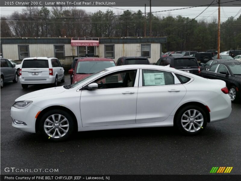 Lunar White Tri-Coat Pearl / Black/Linen 2015 Chrysler 200 C