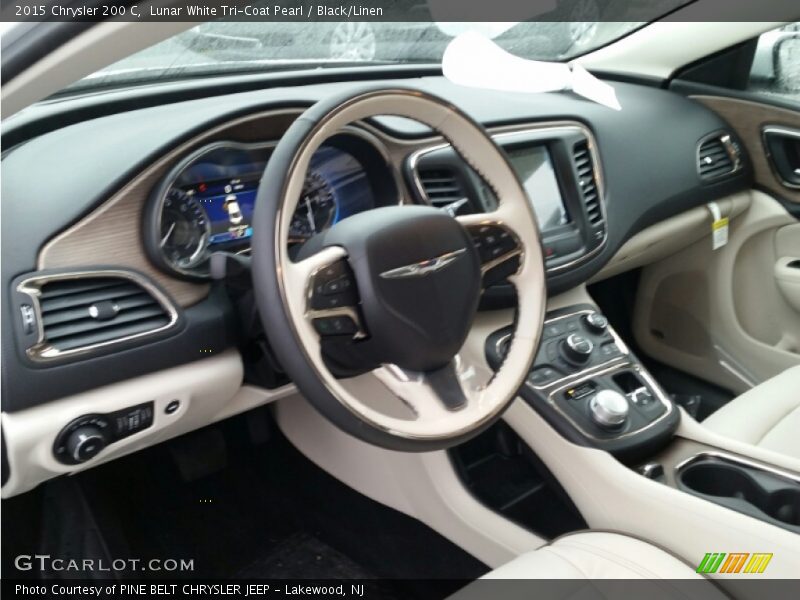 Lunar White Tri-Coat Pearl / Black/Linen 2015 Chrysler 200 C