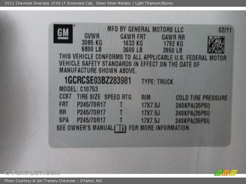 Sheer Silver Metallic / Light Titanium/Ebony 2011 Chevrolet Silverado 1500 LT Extended Cab