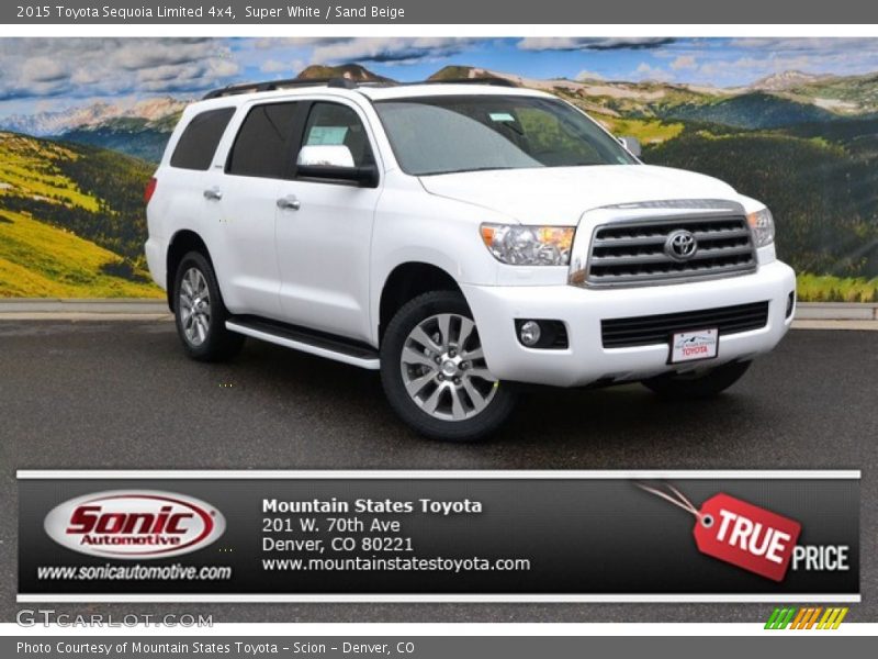 Super White / Sand Beige 2015 Toyota Sequoia Limited 4x4