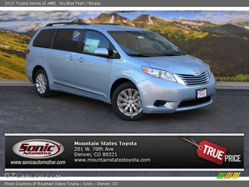 Sky Blue Pearl / Bisque 2015 Toyota Sienna LE AWD