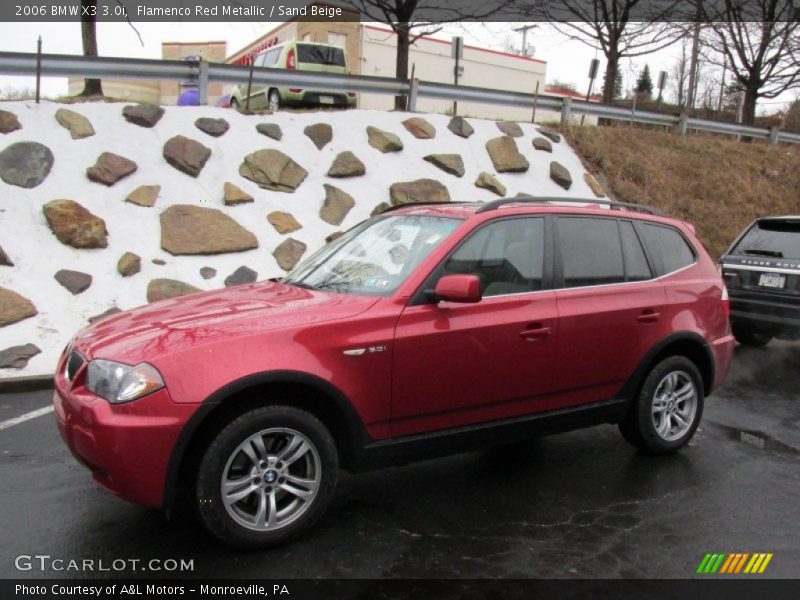 Flamenco Red Metallic / Sand Beige 2006 BMW X3 3.0i