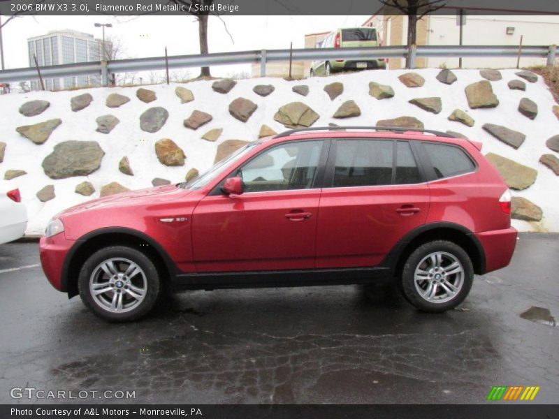 Flamenco Red Metallic / Sand Beige 2006 BMW X3 3.0i