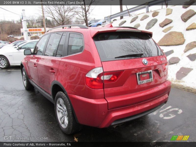 Flamenco Red Metallic / Sand Beige 2006 BMW X3 3.0i