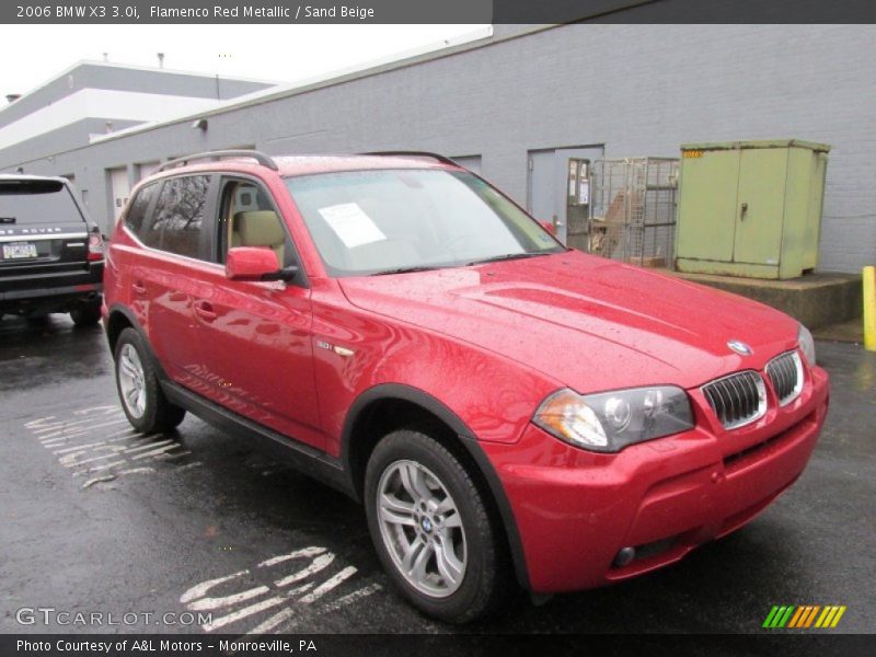 Flamenco Red Metallic / Sand Beige 2006 BMW X3 3.0i