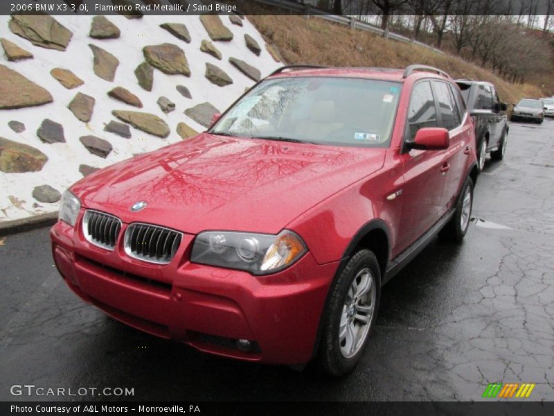 Flamenco Red Metallic / Sand Beige 2006 BMW X3 3.0i