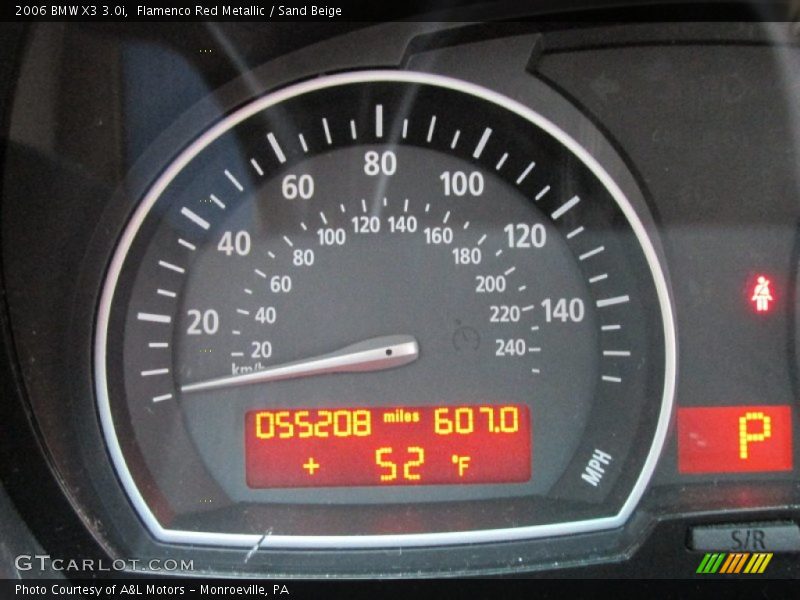 Flamenco Red Metallic / Sand Beige 2006 BMW X3 3.0i