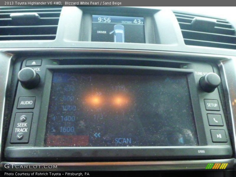 Blizzard White Pearl / Sand Beige 2013 Toyota Highlander V6 4WD