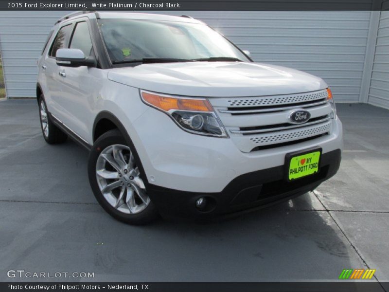 White Platinum / Charcoal Black 2015 Ford Explorer Limited