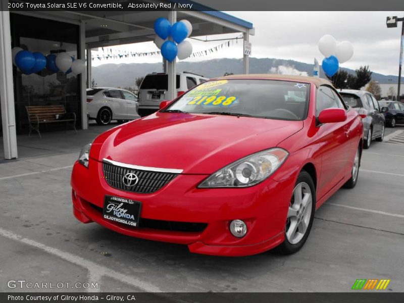 Absolutely Red / Ivory 2006 Toyota Solara SLE V6 Convertible