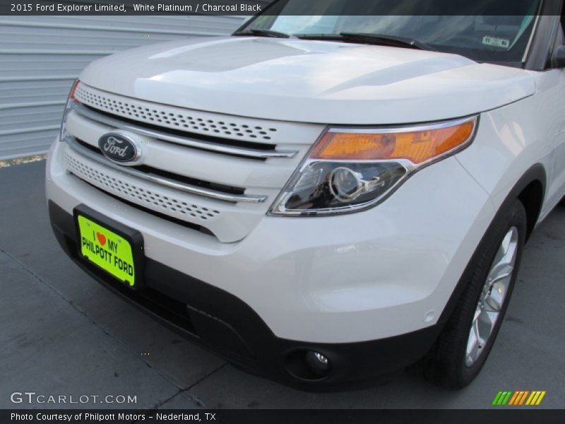 White Platinum / Charcoal Black 2015 Ford Explorer Limited
