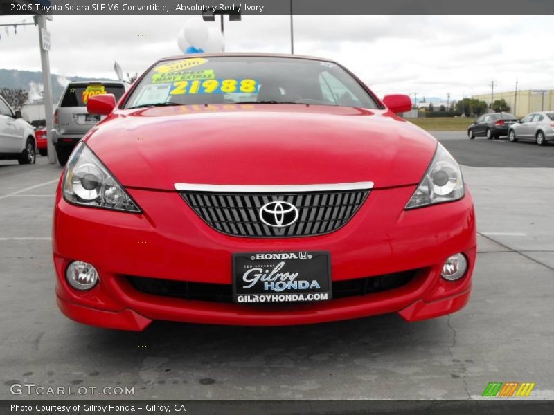Absolutely Red / Ivory 2006 Toyota Solara SLE V6 Convertible