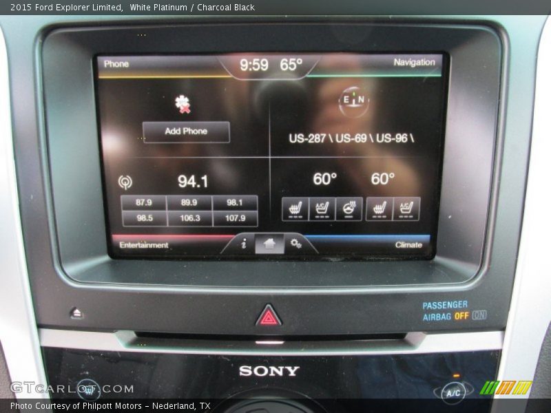 White Platinum / Charcoal Black 2015 Ford Explorer Limited