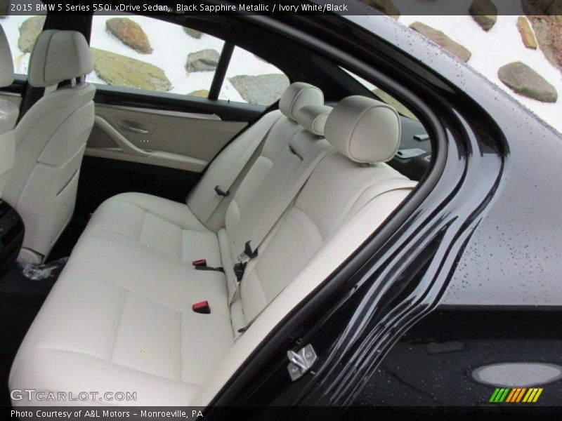 Black Sapphire Metallic / Ivory White/Black 2015 BMW 5 Series 550i xDrive Sedan