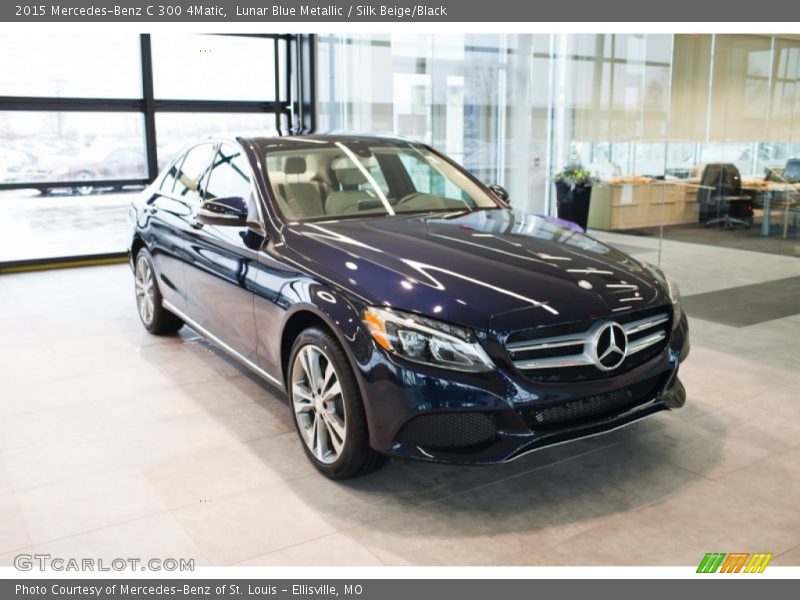 Lunar Blue Metallic / Silk Beige/Black 2015 Mercedes-Benz C 300 4Matic