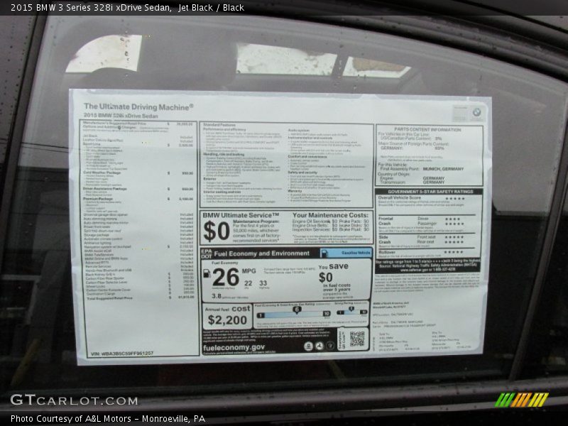 Jet Black / Black 2015 BMW 3 Series 328i xDrive Sedan