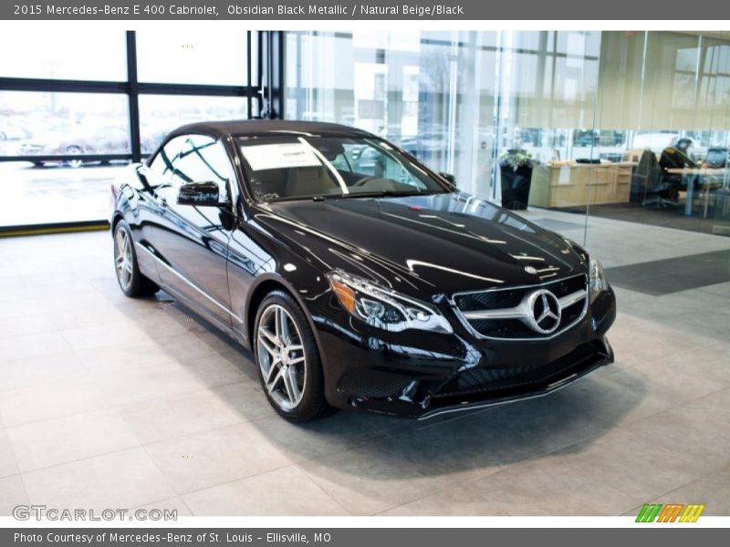 Obsidian Black Metallic / Natural Beige/Black 2015 Mercedes-Benz E 400 Cabriolet