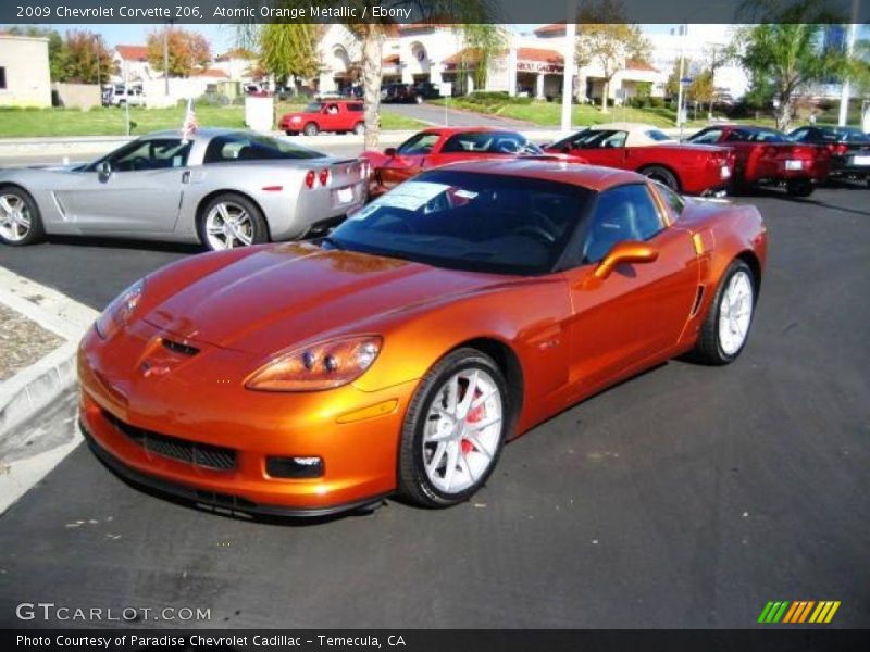 Atomic Orange Metallic / Ebony 2009 Chevrolet Corvette Z06