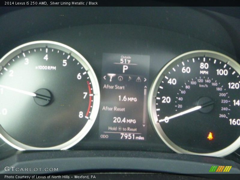 Silver Lining Metallic / Black 2014 Lexus IS 250 AWD