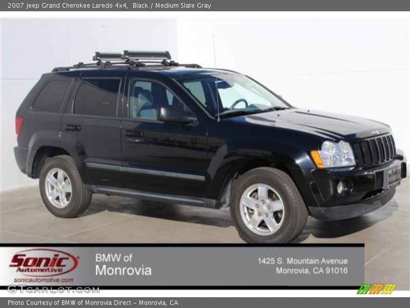 Black / Medium Slate Gray 2007 Jeep Grand Cherokee Laredo 4x4
