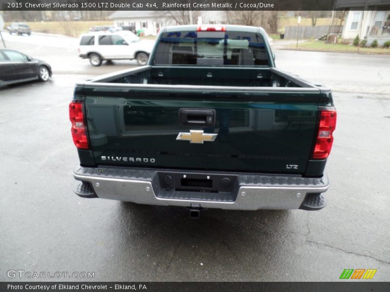Rainforest Green Metallic / Cocoa/Dune 2015 Chevrolet Silverado 1500 LTZ Double Cab 4x4