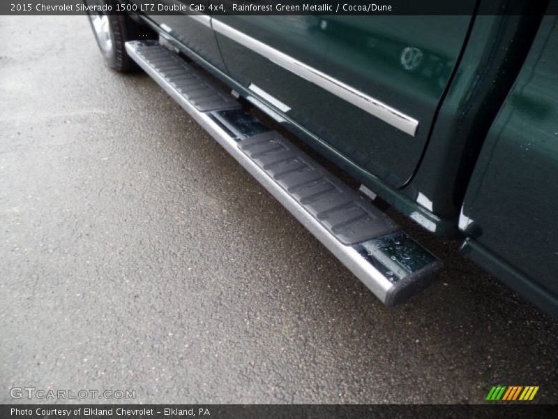 Rainforest Green Metallic / Cocoa/Dune 2015 Chevrolet Silverado 1500 LTZ Double Cab 4x4