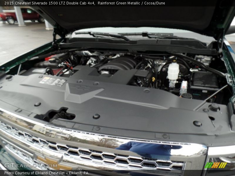 Rainforest Green Metallic / Cocoa/Dune 2015 Chevrolet Silverado 1500 LTZ Double Cab 4x4