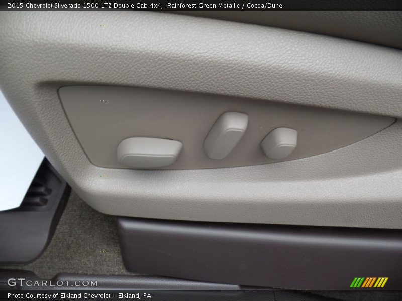 Rainforest Green Metallic / Cocoa/Dune 2015 Chevrolet Silverado 1500 LTZ Double Cab 4x4