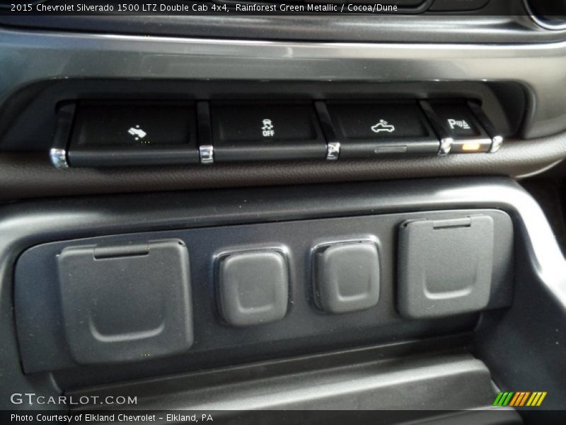 Rainforest Green Metallic / Cocoa/Dune 2015 Chevrolet Silverado 1500 LTZ Double Cab 4x4