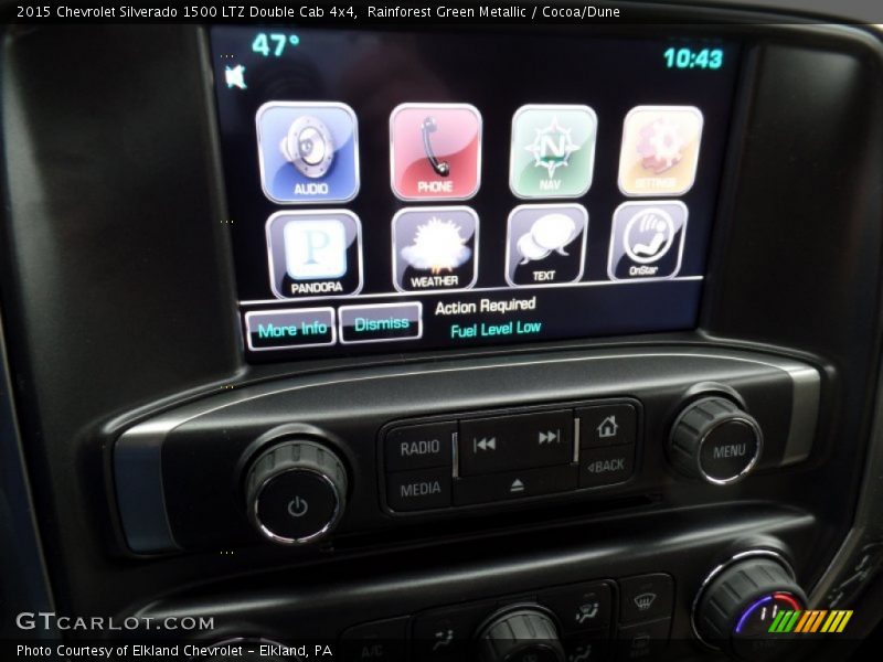 Rainforest Green Metallic / Cocoa/Dune 2015 Chevrolet Silverado 1500 LTZ Double Cab 4x4