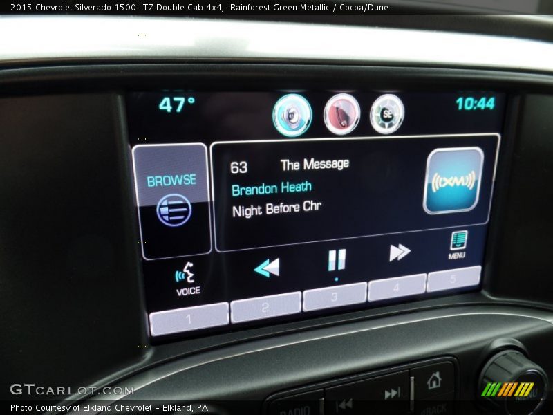 Rainforest Green Metallic / Cocoa/Dune 2015 Chevrolet Silverado 1500 LTZ Double Cab 4x4