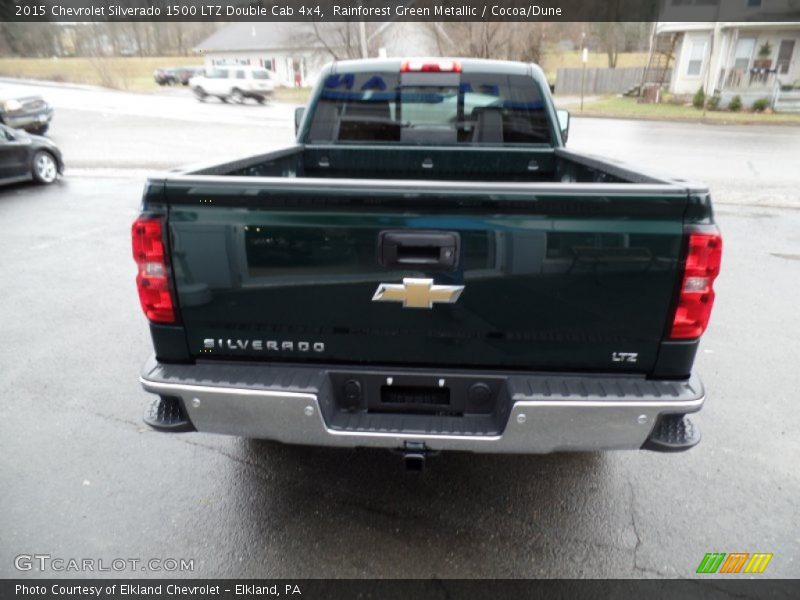 Rainforest Green Metallic / Cocoa/Dune 2015 Chevrolet Silverado 1500 LTZ Double Cab 4x4