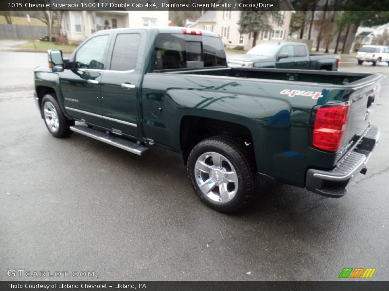 Rainforest Green Metallic / Cocoa/Dune 2015 Chevrolet Silverado 1500 LTZ Double Cab 4x4