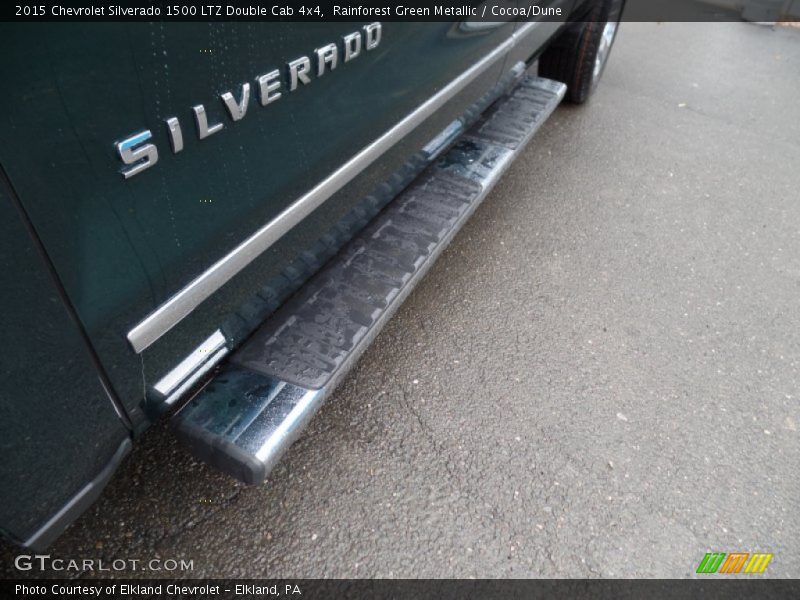 Rainforest Green Metallic / Cocoa/Dune 2015 Chevrolet Silverado 1500 LTZ Double Cab 4x4