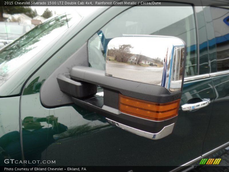 Rainforest Green Metallic / Cocoa/Dune 2015 Chevrolet Silverado 1500 LTZ Double Cab 4x4