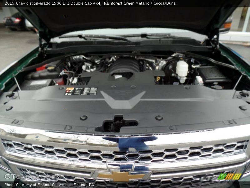 Rainforest Green Metallic / Cocoa/Dune 2015 Chevrolet Silverado 1500 LTZ Double Cab 4x4