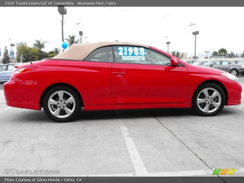 Absolutely Red / Ivory 2006 Toyota Solara SLE V6 Convertible