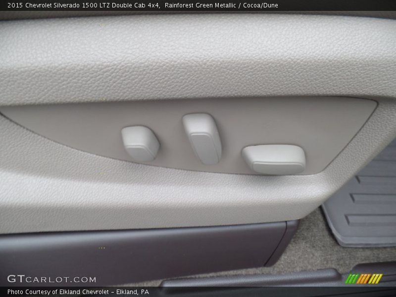 Rainforest Green Metallic / Cocoa/Dune 2015 Chevrolet Silverado 1500 LTZ Double Cab 4x4
