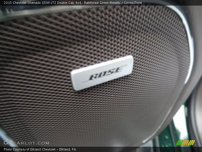 Rainforest Green Metallic / Cocoa/Dune 2015 Chevrolet Silverado 1500 LTZ Double Cab 4x4