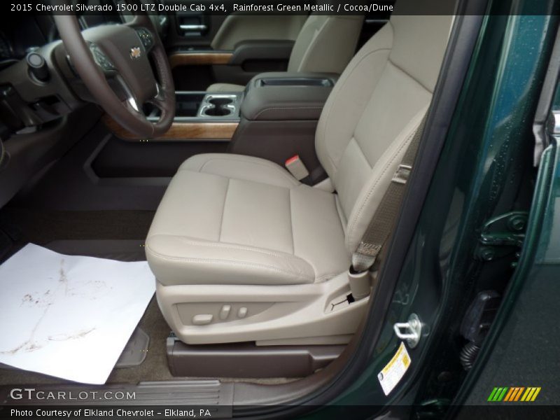 Rainforest Green Metallic / Cocoa/Dune 2015 Chevrolet Silverado 1500 LTZ Double Cab 4x4