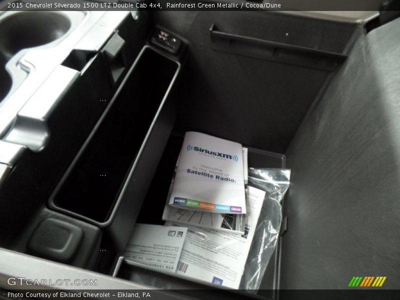 Rainforest Green Metallic / Cocoa/Dune 2015 Chevrolet Silverado 1500 LTZ Double Cab 4x4