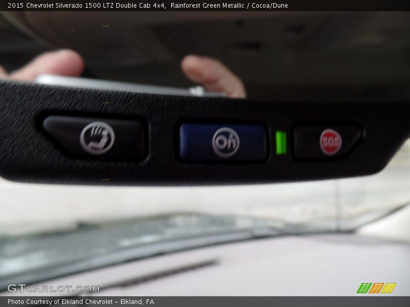 Rainforest Green Metallic / Cocoa/Dune 2015 Chevrolet Silverado 1500 LTZ Double Cab 4x4