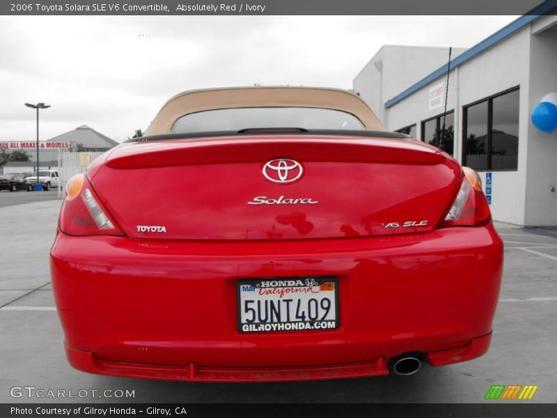 Absolutely Red / Ivory 2006 Toyota Solara SLE V6 Convertible