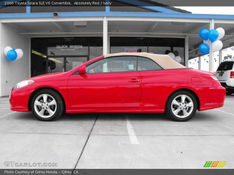 Absolutely Red / Ivory 2006 Toyota Solara SLE V6 Convertible