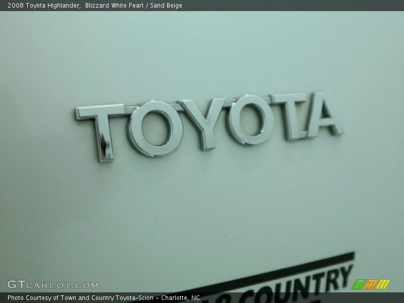 Blizzard White Pearl / Sand Beige 2008 Toyota Highlander