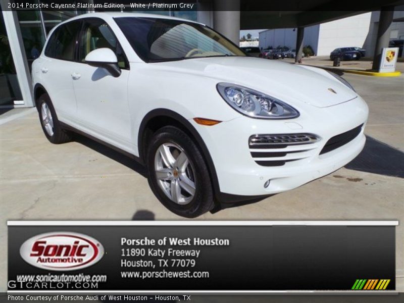 White / Platinum Grey 2014 Porsche Cayenne Platinum Edition
